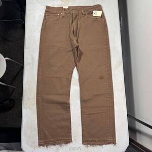 Levi's Premium 1961 551 Z Brown Relaxed Straight Fit Distressed Jeans W36 L30